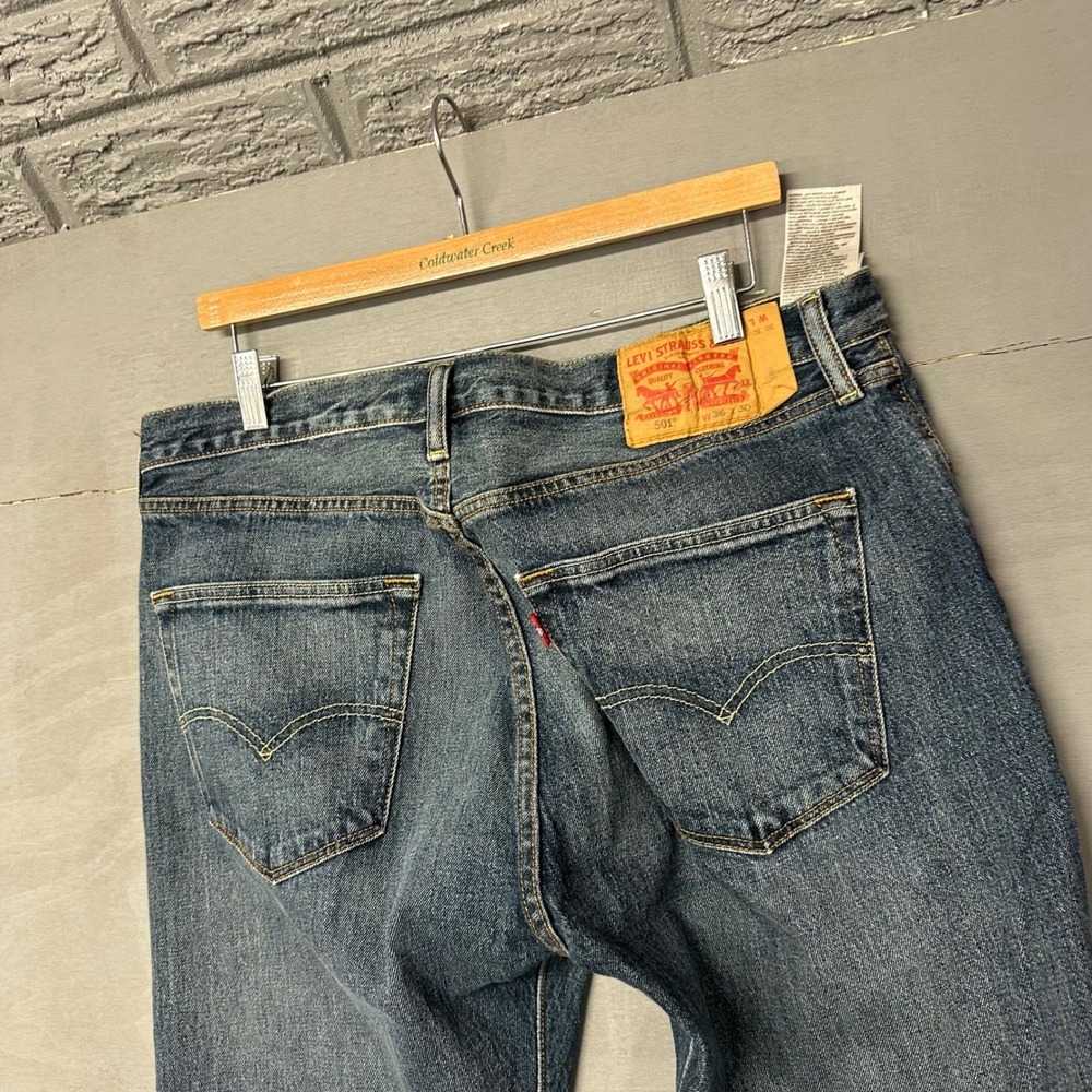 Levi Strauss 501 Mens‎ Jeans W36 L30 Button Fly Classic Blue Denim